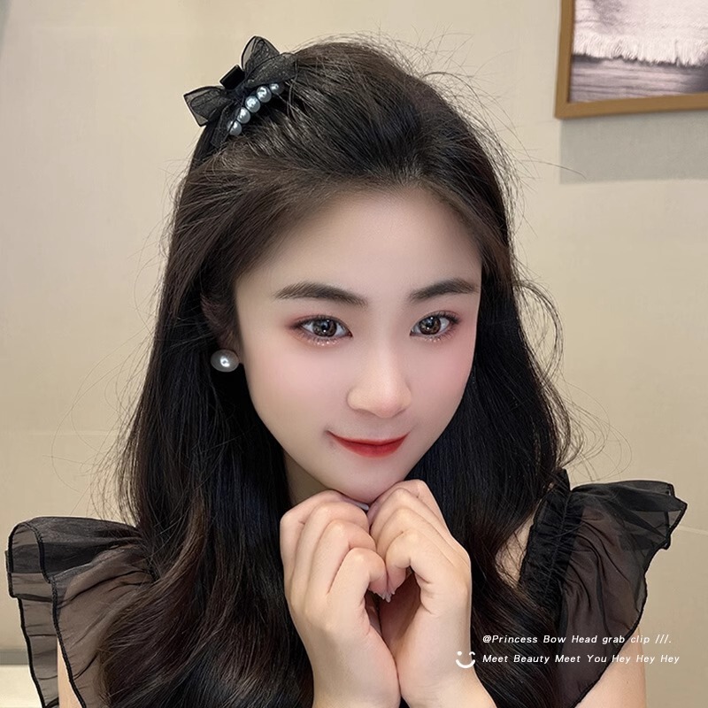儿童甜美公主头蝴蝶结小抓夹女气质高颅顶发夹高级感精灵耳刘海夹|undefined