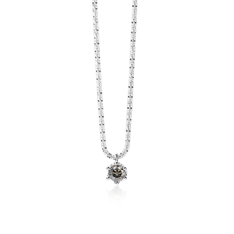 Collar de estrellas brillantes para mujeres 925 colgante de plata esterlina día de San Valentín collar de clavícula de piedra de moissan plata esterlina