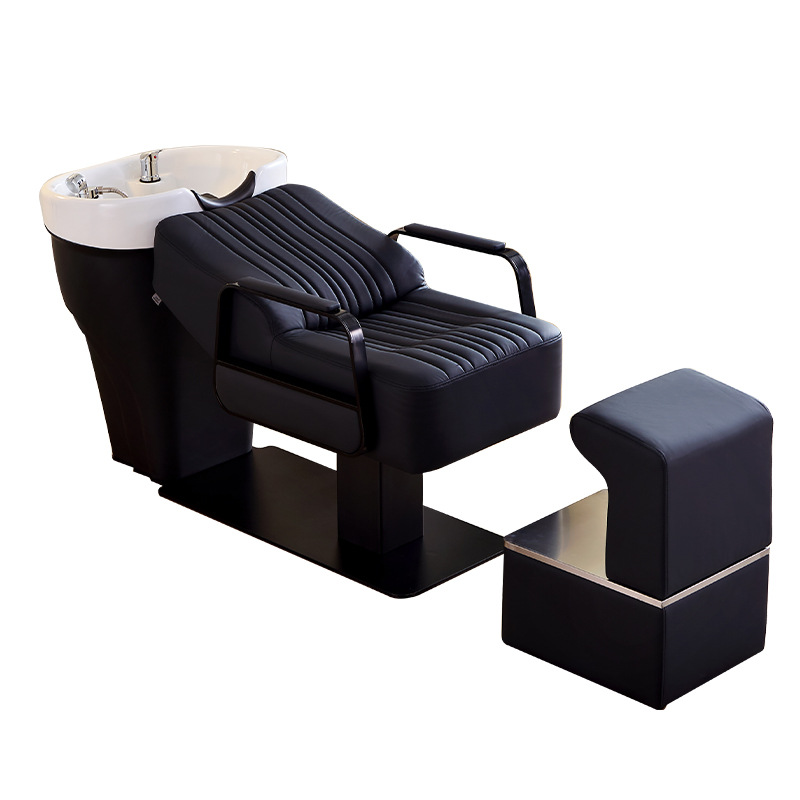 Barbería cama de lavado de cabello salón de cabello especial cama de descarga de acero inoxidable de alta gama cerámica lavabo profundo cama de cabello