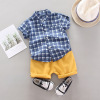 Summer set for boys, children's fashionable cute clothing, shirt for early age, Korean style, western style