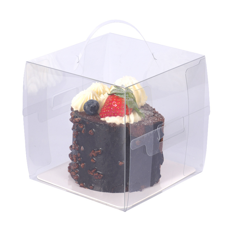 Caja de pastel portátil 2 / 3 / 4 / 5 / 6 pulgadas transparente puff mousse portátil con queso frito de salsa de salsa de pastel de punto oeste