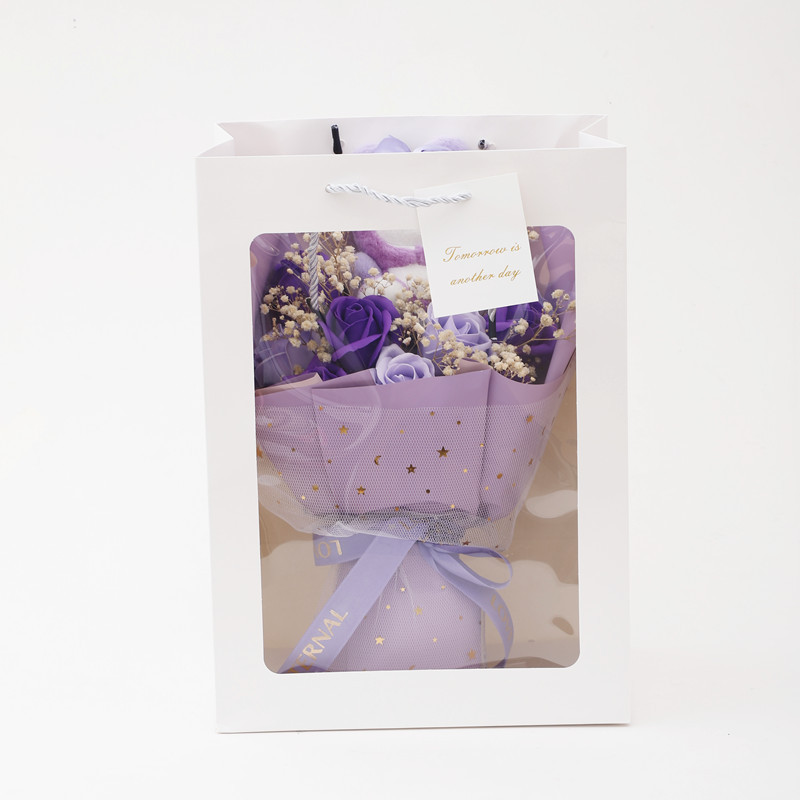 Día de la Madre Strawberry Bear Doll Muñeca Simulación Ramo de jabón de rosa Día de San Valentín Regalo de cumpleaños para novias y novias