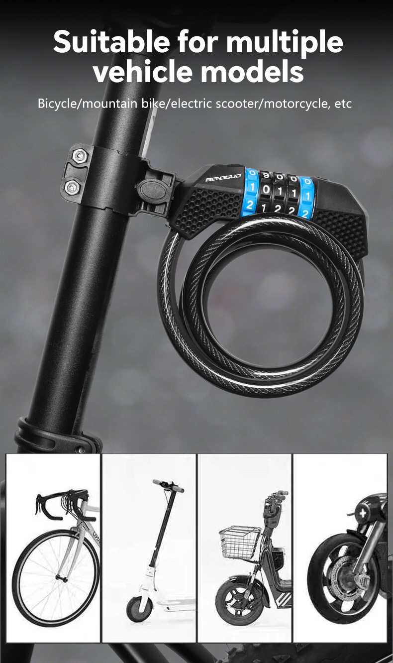 Five-digit Combination Bicycle Lock For Mountain And Road Bikes_voghion.com