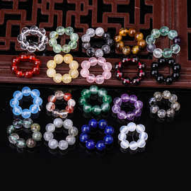 天然黄水晶跑环玛瑙手串圆珠diy手链项链散珠宝配件饰品现货批发