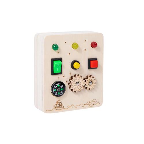 Cross-border children's educational early education toys wooden switching power supply LED light busy board busy light toys wholesale