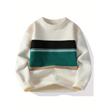 J 74384 Round Neck Knit Sweater Men Teenagers Students Բ��