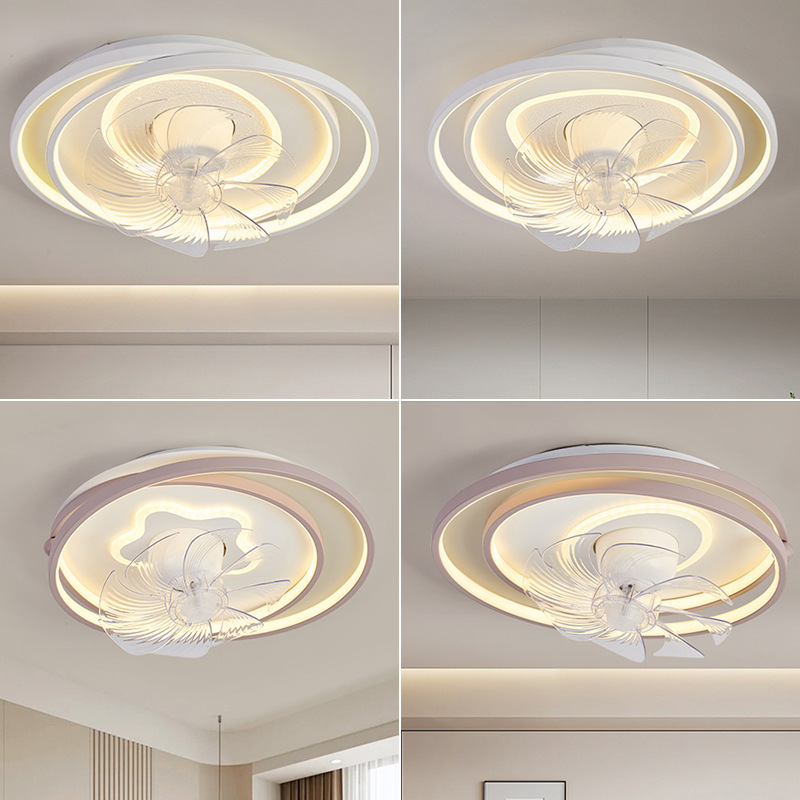 Lámpara de ventilador de dormitorio de espectro completo moderna y minimalista 2024 nueva cabeza de gran viento creativo personalidad de lámparas Zhongshan