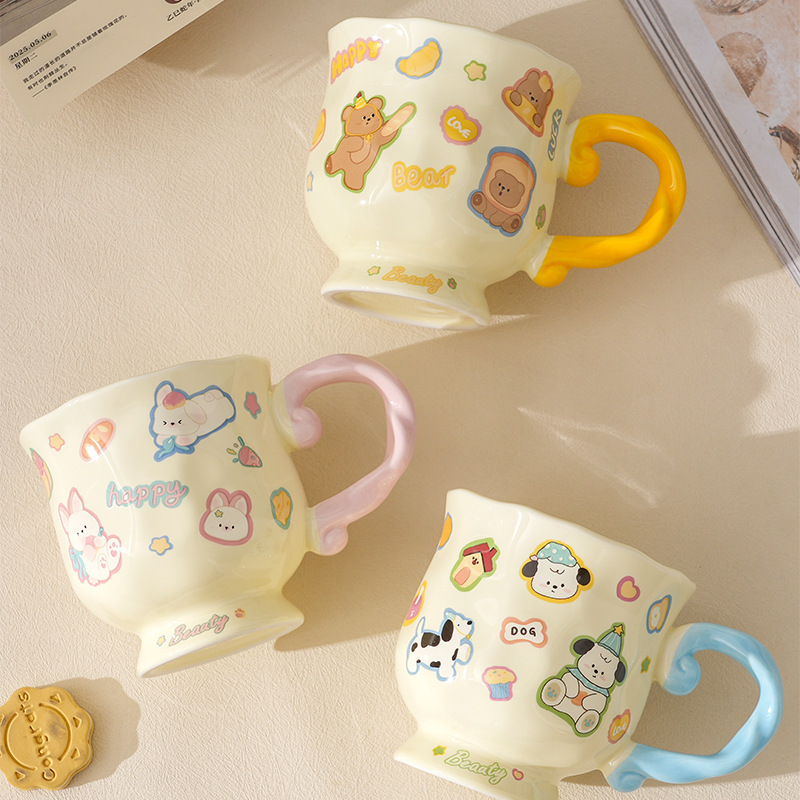 动物乐园陶瓷杯情侣家用杯早餐咖啡杯生日礼物伴手礼高颜值马克杯|undefined