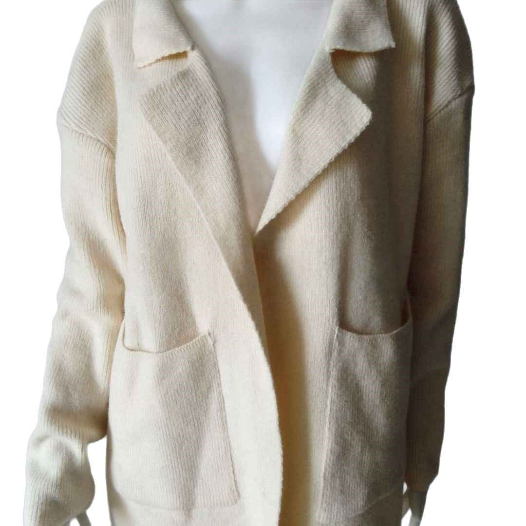 Suéter Cárdigan de Punto Holgado con Cuello de Traje y Bolsillos Grandes, Estilo Urbano Europeo y Americano, Novedad 2025, Chaqueta para Mujer, Venta Transfronteriza en Amazon