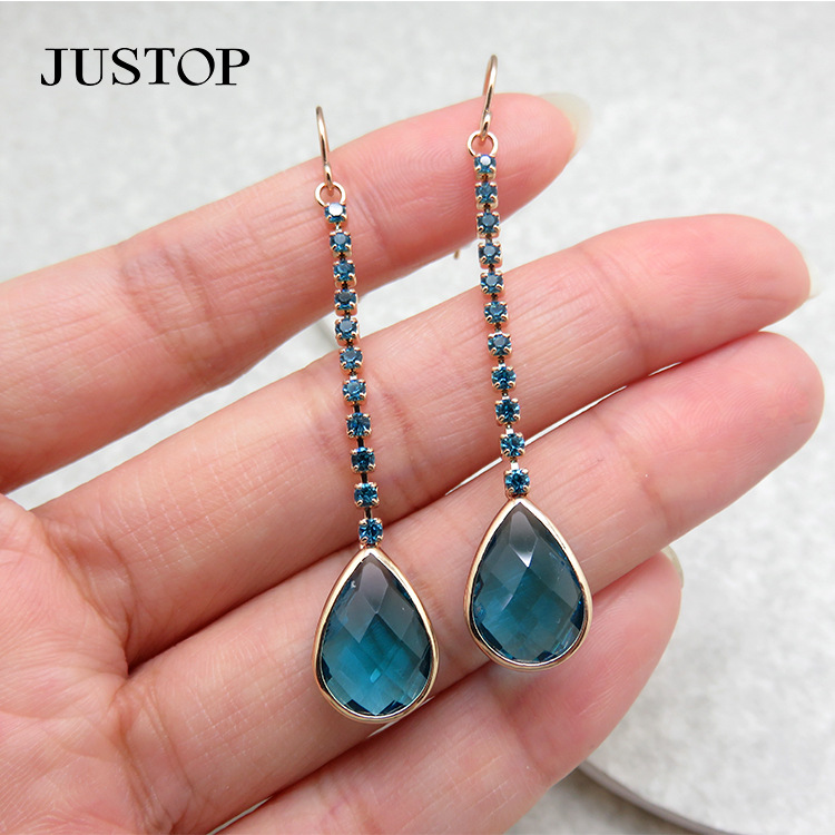 Water Droplet Earrings - Sky Blue
