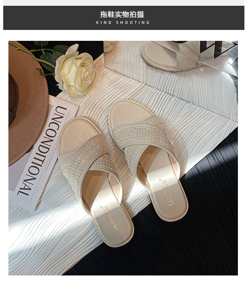 Dép sandal nữ quai chéo mũi tròn hở ngón đế dày phối màu, đế cao 3 cm — Màu Mơ (Dép lê), Màu Mơ (dép), Màu nâu (dép), Màu đen (dép) chi tiết 32