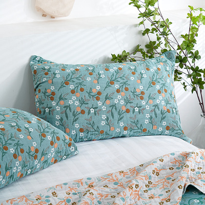 金桔枕套两条装50*80CM水洗棉