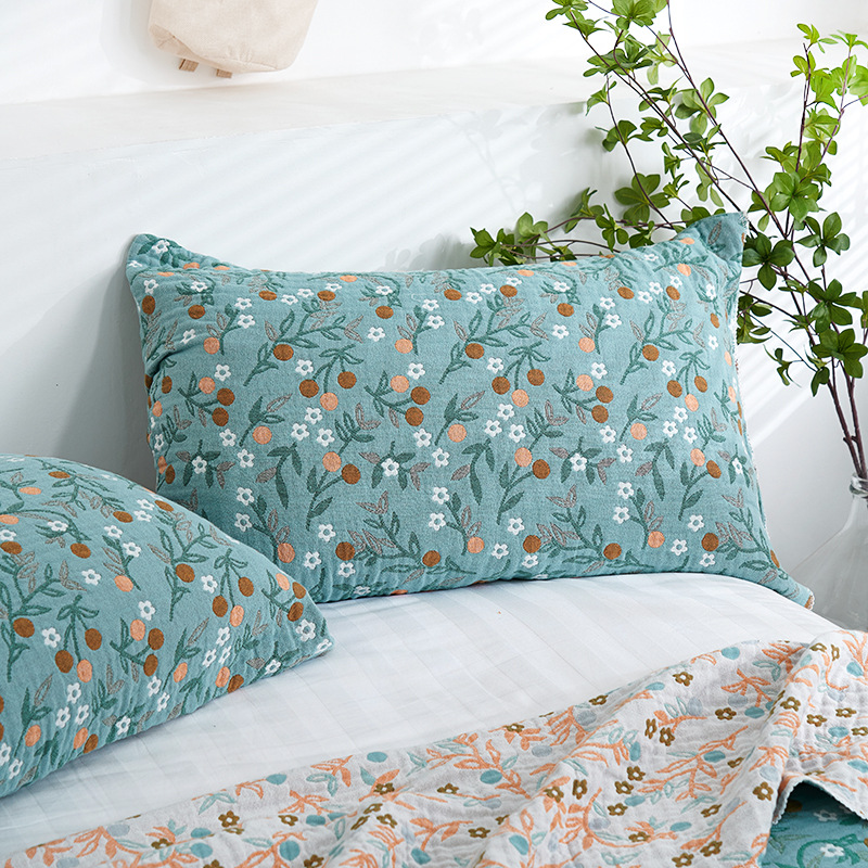 金桔枕套两条装50*80CM水洗棉