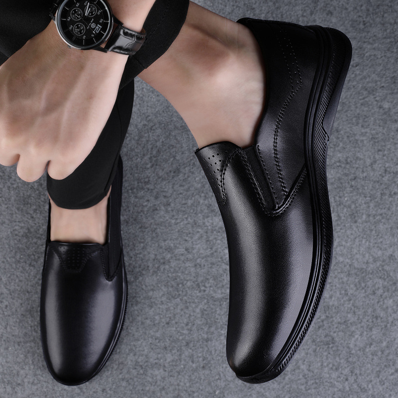 Herren Leder Loafer Mit Runder Kappe Für Freizeit Und Büro_voghion.com