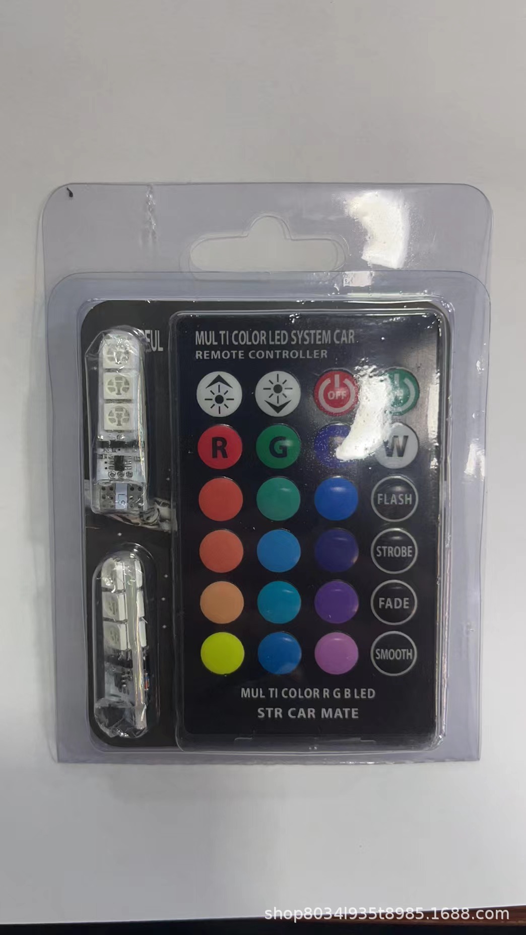 Coche LED ancho de luz T10 RGB de silicona 5050-6smd colorido pequeña luz matrícula luz flash de luz de la motocicleta