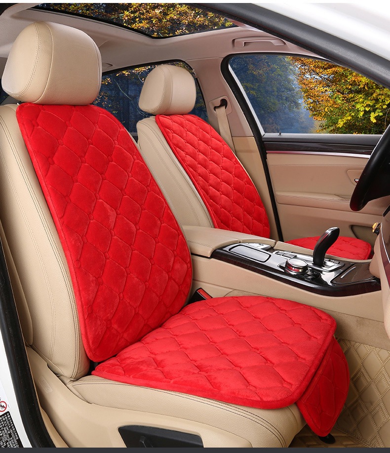 Car Seat Cushion Winter Crystal Short Plush Half Pack Thickened Non-Slip