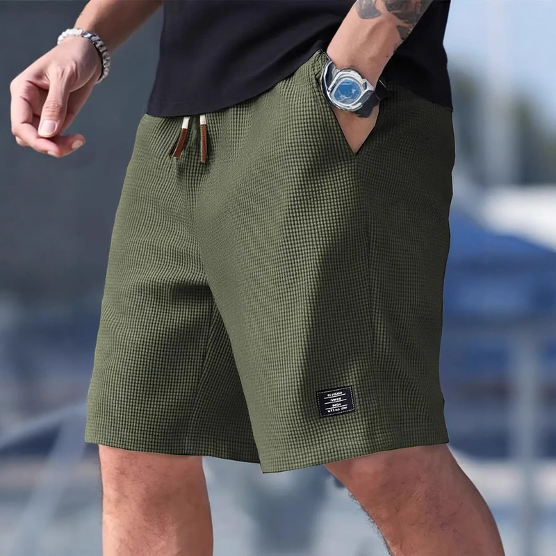 Cross-Border European and American Men's Casual Sports Shorts Summer Versatile Men's Large Size Loose Five-Point Pants Pineapple Plaid Shorts for Men