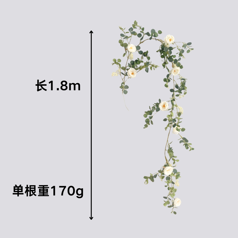 Amazon eucalipto rosa vid boda decoración del hogar peonía artificial camelia dinero hoja simulación vid