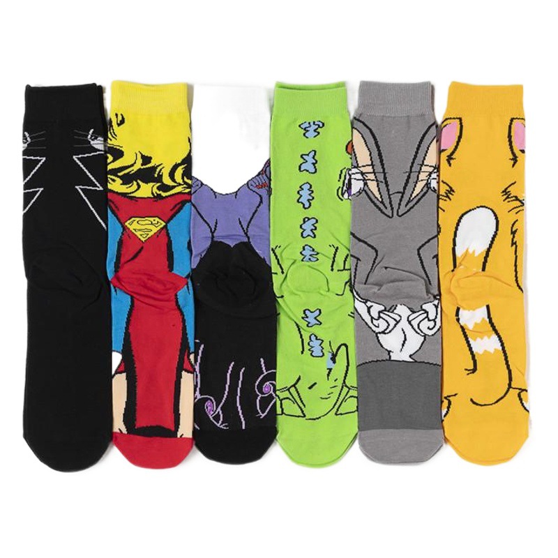 Mujer Maravilla transfronteriza algodón peinado Deadpool Calcetines de conejito de dibujos animados anime calcetines de algodón de media pantorrilla de los hombres