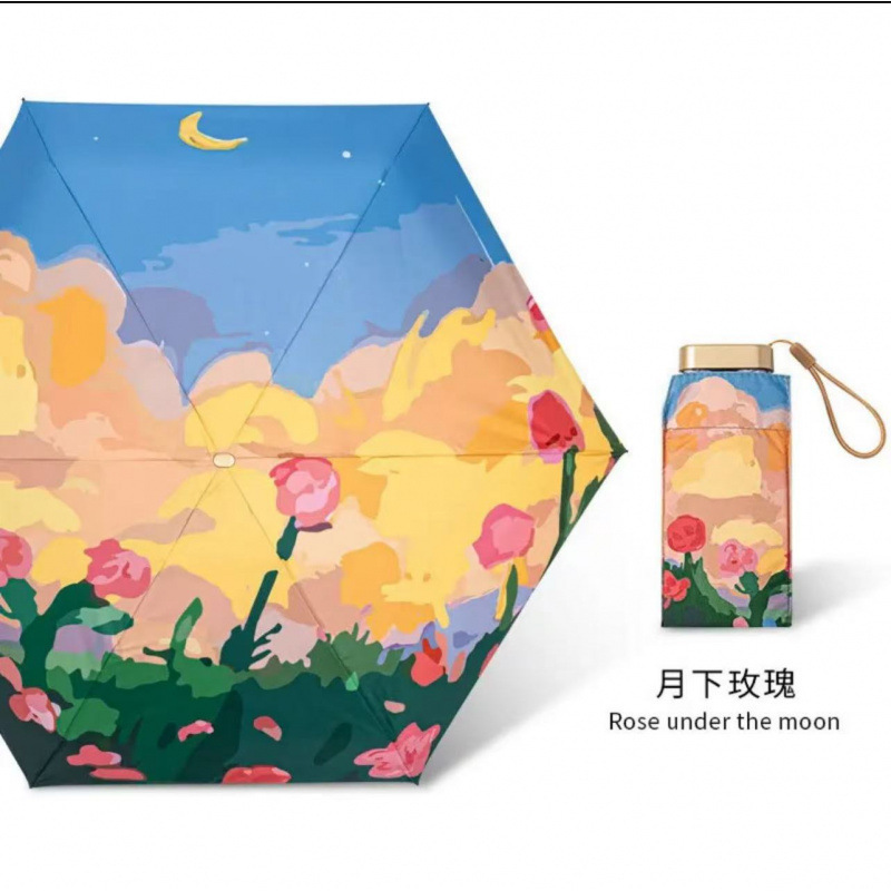 抗 UV 日傘フラット 40% off 超軽量ポータブルコンパクト日焼け止め傘女性の折りたたみ日傘在庫あり|undefined