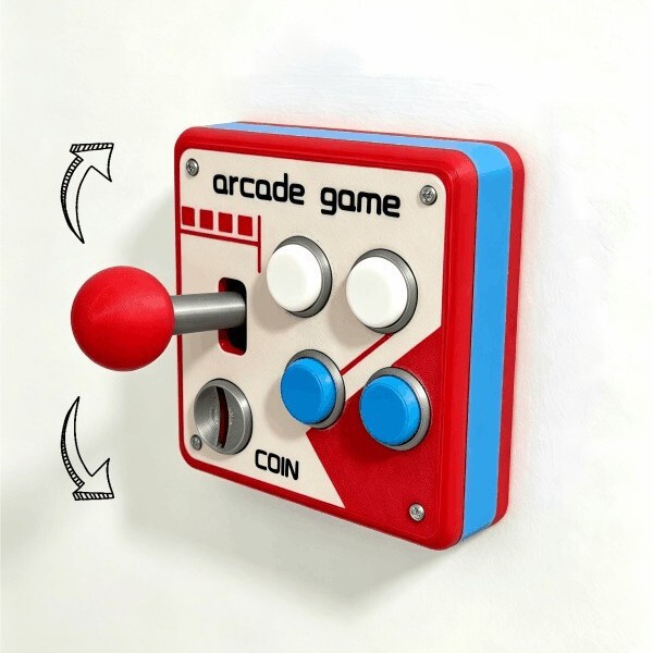 Popular 3D Printed Xiaohongshu 86-Style Retro Arcade Fun Switch Panel Decoration Creative Modified Joystick Switch Popular 3D Printed Xiaohongshu 86-Style Retro Arcade Fun Switch Panel Decoration Creative Modified Joystick Switch