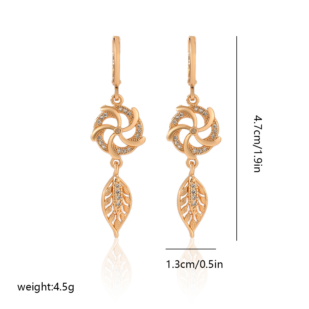 7g Weight Copper Ear Needle Material Zircon Inlay Material Drop Earrings Classification 1 Pair Quantity Date, Tea Party Occasion Copper Material Leaves, Heart Shape, Butterfly Pattern Women's Gender Plating, Inlay Design Modern Style, Classic Style Style 1 Pair Modern Style Classic Style Leaves Heart Shape Butterfly Plating Inlay Copper Zircon Drop Earrings 无