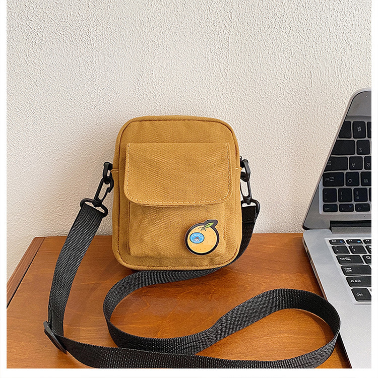 112g Weight Sewing Thread Fashion Element Zipper Closure Type Single Shoulder Strap Strap Type Square Bag Bags Type Casual Occasion Canvas Material Fruit, Solid Color Pattern All Seasons Season Women's Gender Streetwear Style Square Shape Small Size Women's Small Canvas Fruit Solid Color Streetwear Sewing Thread Square Zipper Square Bag 18