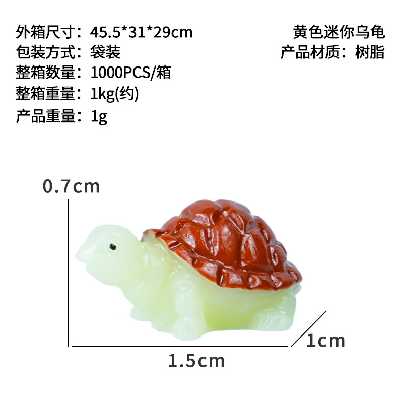 Adornos de tortuga pequeña, resina de micropaisaje de musgo, adornos pequeños, materiales de artesanía de bricolaje de tres colores, accesorios al por mayor