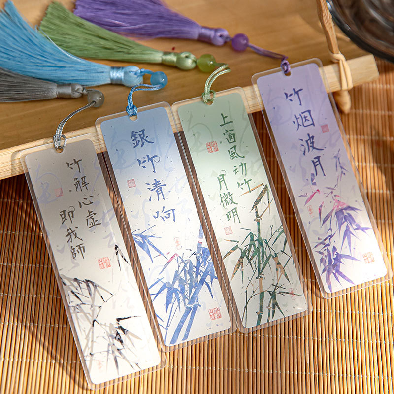 Papel Sr. Antiguo estilo acrílico marcadores de bambú estilo nacional caligrafía estudiantes de lectura acrílico marcadores de lectura