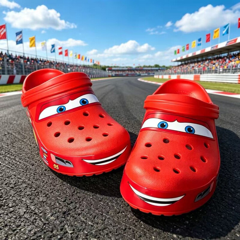 95 Red Car Clogs Beach Shoes Non-Slip Beach Motorcycle Adult and Parent-Child Slippers Versatile Wholesale 95 Car