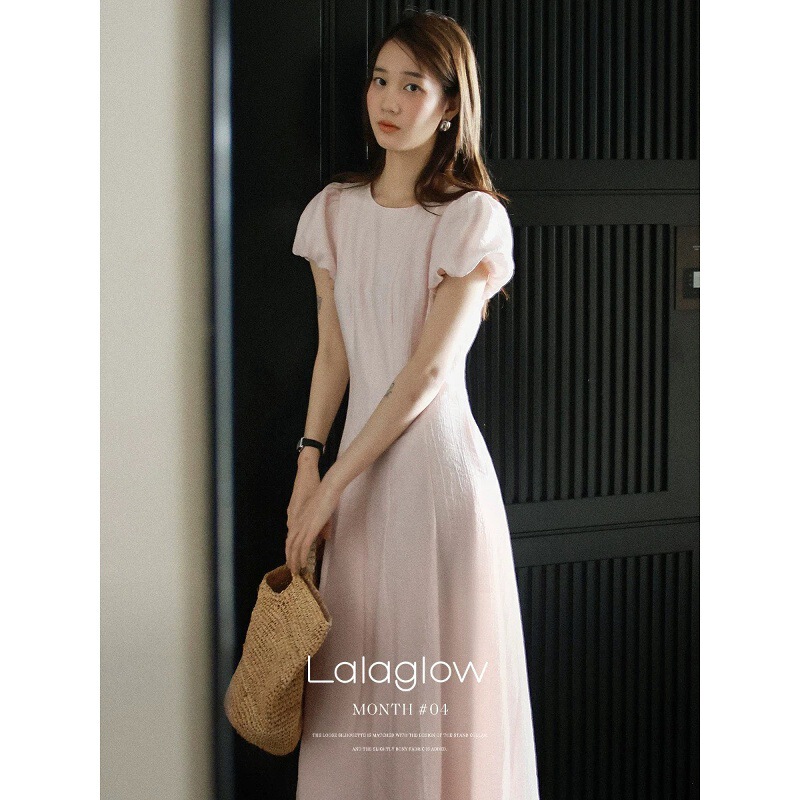 Lalagrow Cream Peach 12-Piece Tencel High-End Shimmering Slimming Dress for Women Summer Lalagrow Cream Peach 12-Piece Tencel High-End Shimmering Slimming Dress for Women Summer