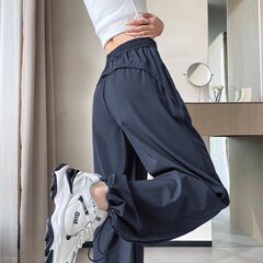 trousers冰丝速干动裤女夏季薄宽松显瘦垂感防晒装裤凉感阔腿裤子