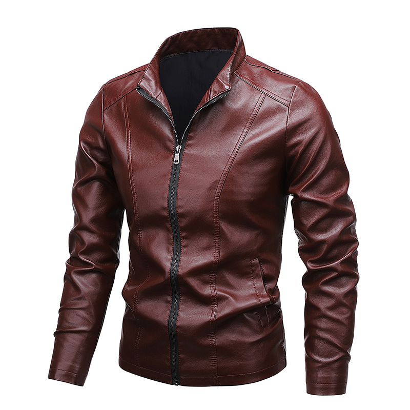 Cross-border nueva chaqueta de cuero casual de hombre chaqueta de cuero suelta chaqueta de cuero chaqueta chaqueta de cuero chaqueta de locomotora de comercio exterior de hombre chaqueta de cuero