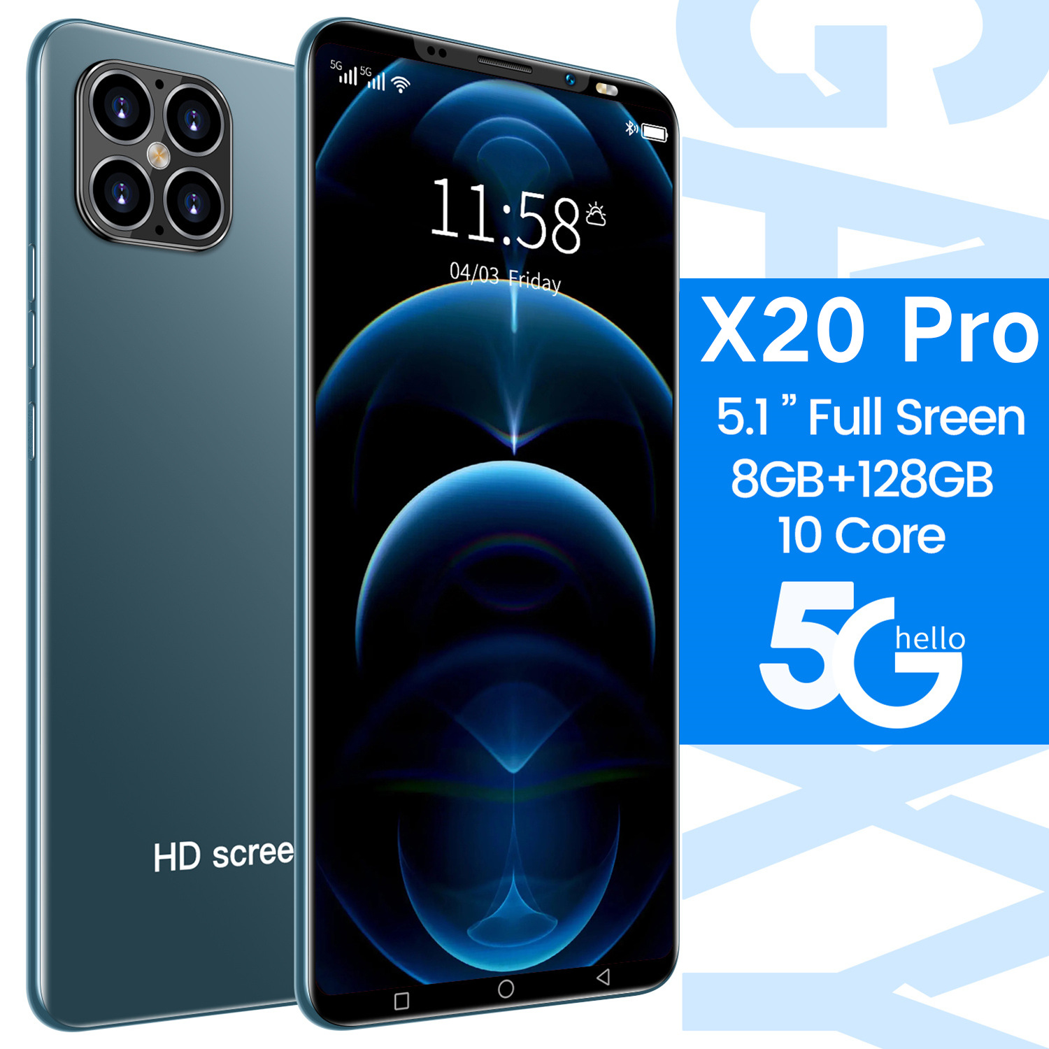 新款跨境外贸X20Pro手机虾皮lazada国产外贸跨境智能手机厂家批发