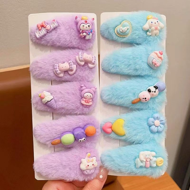 Kolomi niños abrazadera de cabello de otoño y invierno lateral abrazadera de cabello de niña abrazadera de cabello de cabello de niña pequeña frente abrazadera de cabello