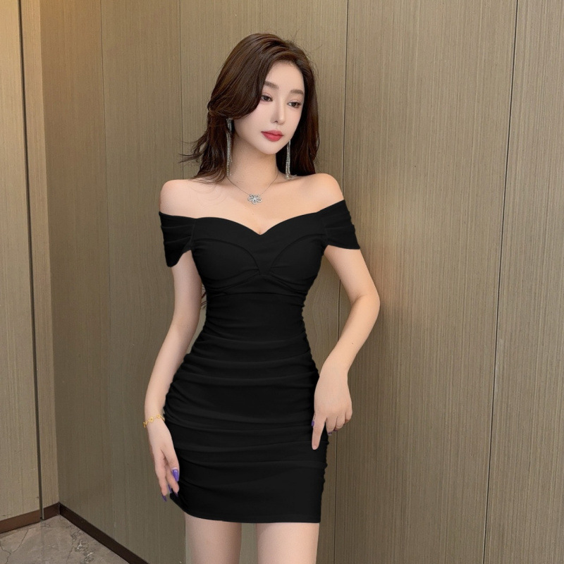 Sexy 9227 off-shoulder Strapless Hip dress Women's Tight Slimming Dress Night Massage Technician Dress