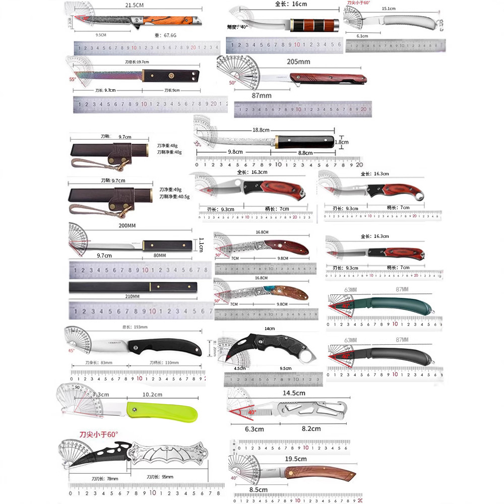 Cuchillo de acero de Damasco cuchillo de fruta portátil cuchillo de fruta portátil cuchillo afilado al aire libre de alta dureza Yangjiang