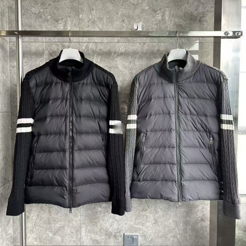 Cross-border high-end autumn/winter Mongol-style original label new patchwork knit badge warm and thick down jacket