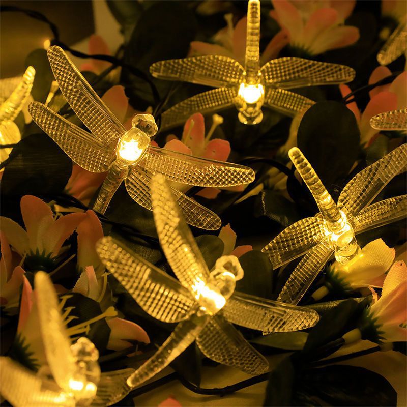 LED solar string lights, colored star lights, fairy lights, stall waterproof camping decoration lights, ambiance light strings, dandelion light strings