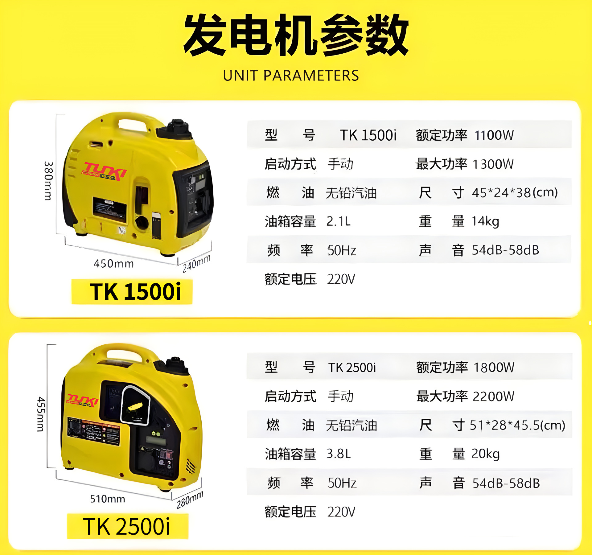 Small Silent Gasoline Generator 220V Household Mini 2Kw Outdoor Convenient for Street Vending, Rv Camping, Electric Start