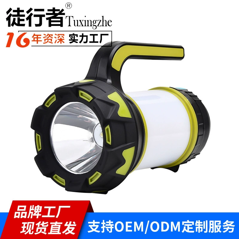 Трансграничные Новый сильный свет дальнего портативный прожектор привело аккумуляторная высокой мощности чрезвычайных кемпинг свет с боковой свет