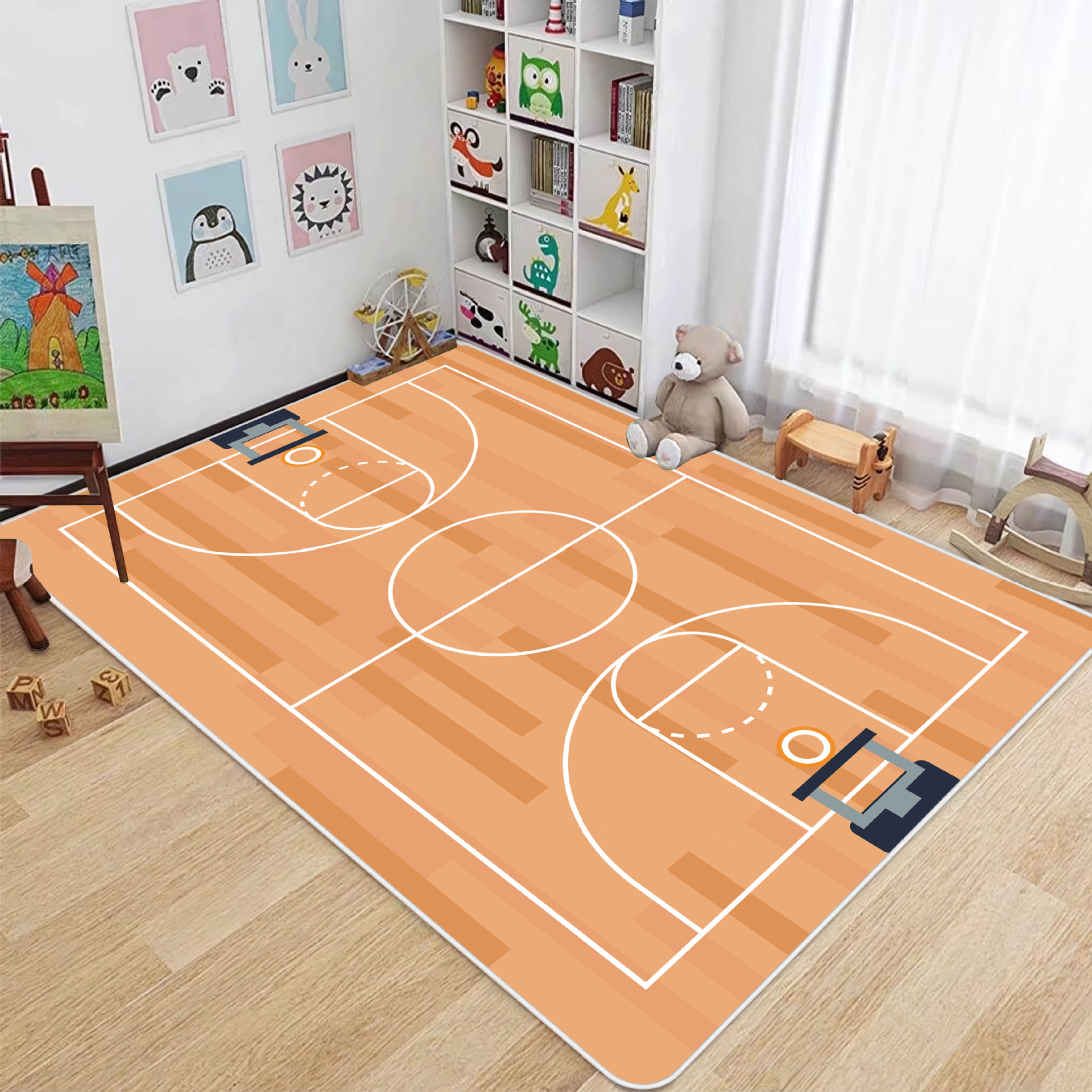 Alfombrilla de entrenamiento de fútbol interior verde simple para el hogar, resistente a la suciedad y fácil de cuidar, alfombrilla de terciopelo de cristal antideslizante, alfombrilla resistente al desgaste