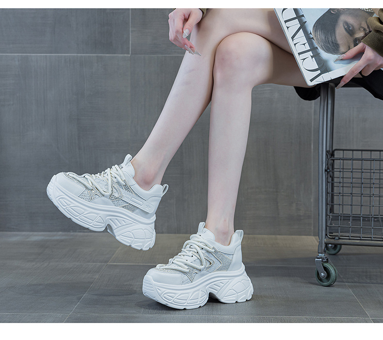 Giày sneaker nữ đế dày chunky tăng chiều cao 9 cm phong cách hot girl — Bạc M2696, M 2696m Màu sắc, M2696 đỏ chi tiết 26
