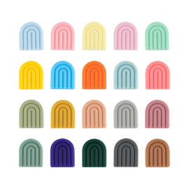 跨境创意DIY拱门u形穿孔彩虹硅胶珠子饰品母婴牙胶项链配件现货