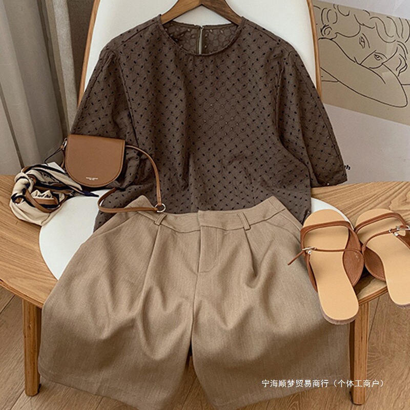 Bermuda Shorts Women's 2025 Summer New High-Waisted Suit Pants with Loose and Slim Hong Kong Style Workwear Casual Pants