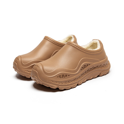 Women's winter new indoor couple's warm fluffy slippers, waterproof bag and cotton shoes for men.
