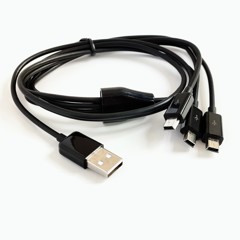 1 meter USB one-to-three MINI multi-function charging data cable simultaneously charges 3 MINI 5PIN devices