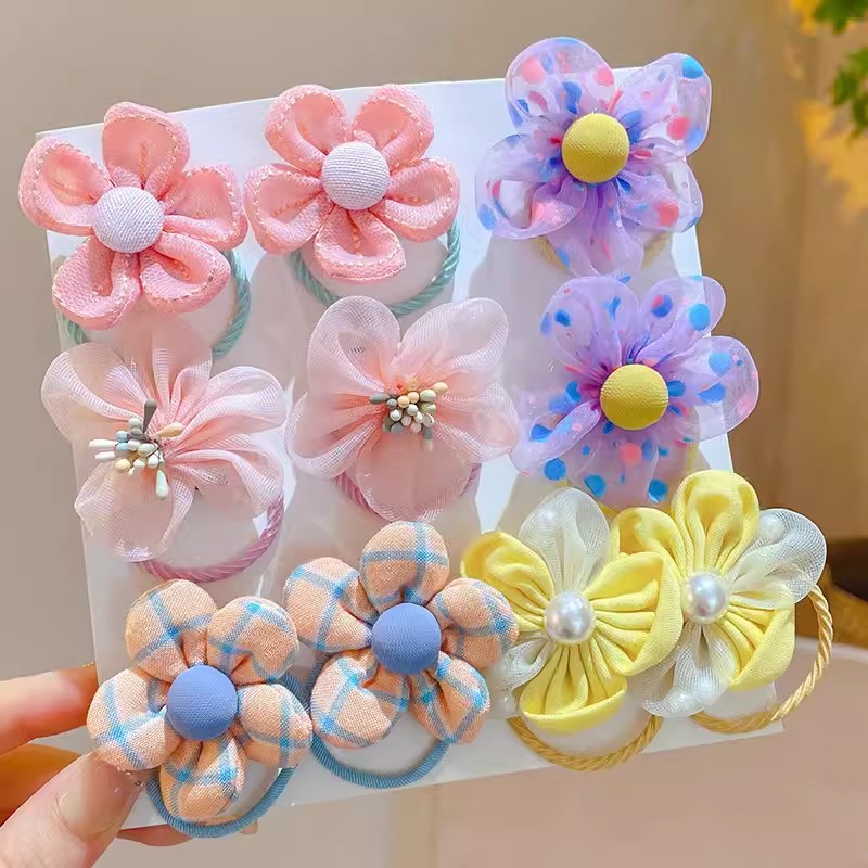 Alta apariencia de niña no duele la flor del pelo pequeña banda de goma del lazo del pelo de los niños cuerda del pelo bebé lindo tocado flor tocado accesorios para el cabello
