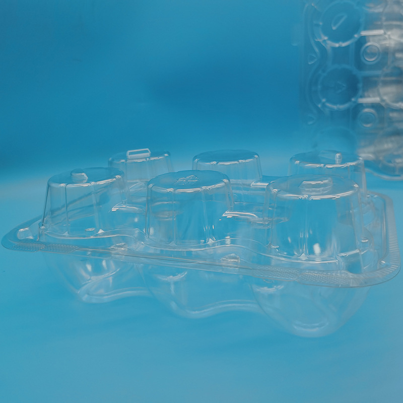 蛋糕托塑料蛋糕储存包装盒 6粒透明吸塑蛋糕托一槽一粒蛋糕PET盒