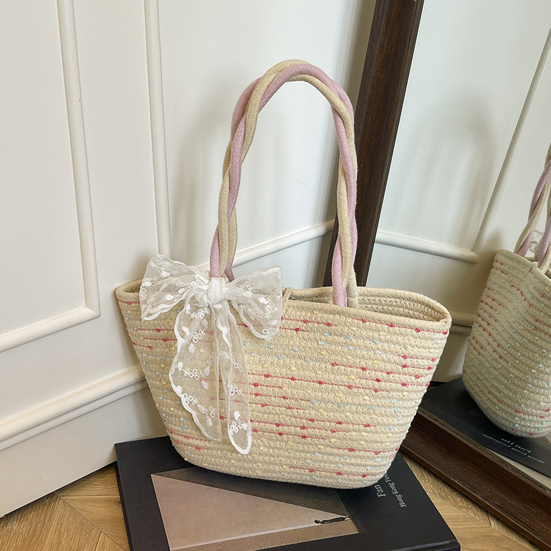 Bufanda de seda tejida de gran capacidad bolso de hombro 2025 verano nuevo estilo salvaje ins bolso de axila de alta calidad bolso especial mujer